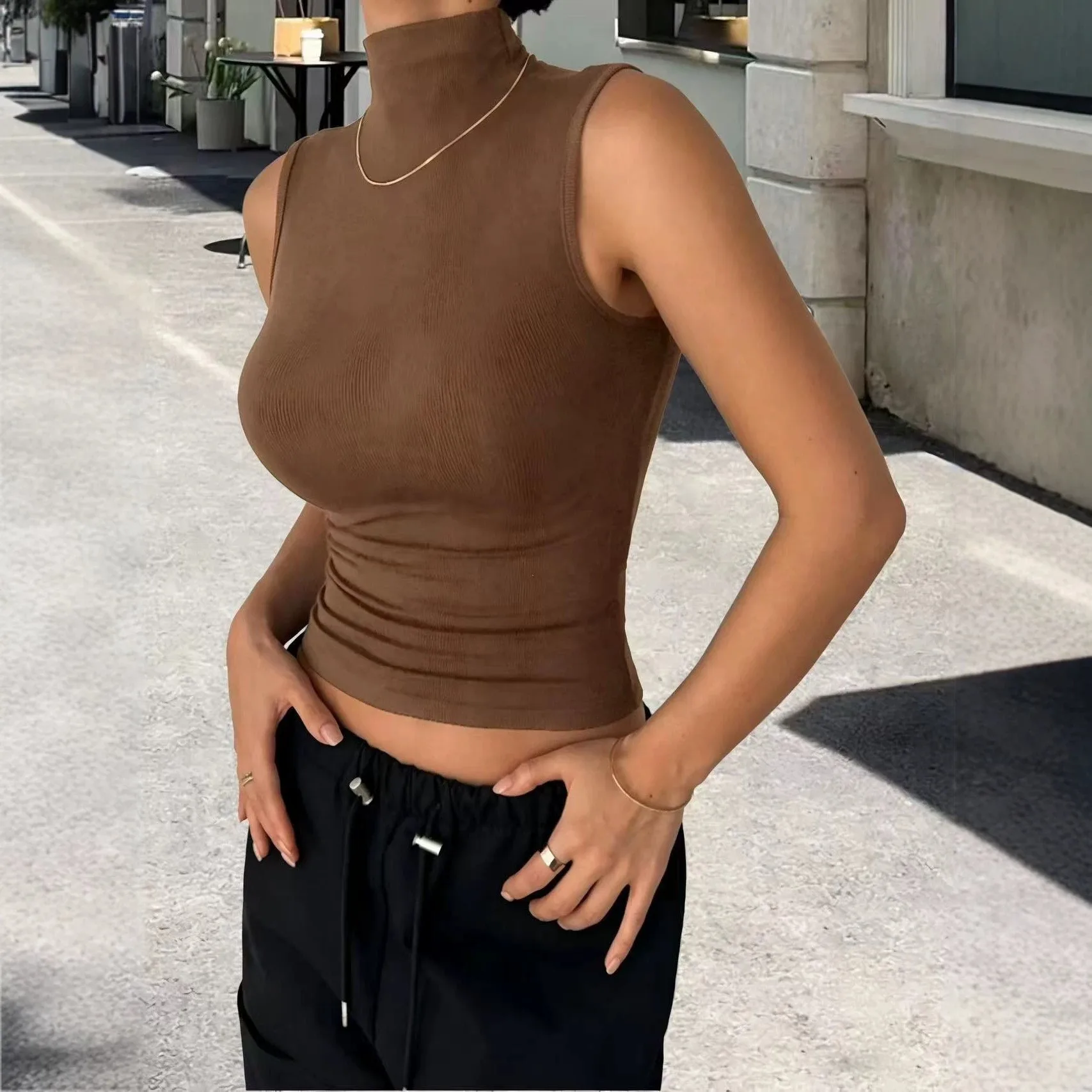 Women's Tank Top Ribbed Knit Black Crop Vest Summer Slim Fit Olive Green Sleeveless Top High Neck Yellow Camisole Solid Color
Women's Tank Top Ribbed Knit Black Crop Vest Summer Slim Fit Olive Green Sleeveless Top High Neck Yellow Camisole Solid Color