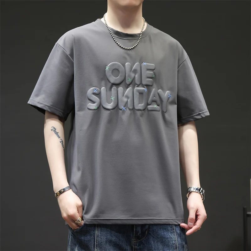 Fashion Letter Printed Pullovers Summer Short Sleeve Casual Loose Men's Clothing American Retro Round Neck All-match T-shirts
Fashion Letter Printed Pullovers Summer Short Sleeve Casual Loose Men's Clothing American Retro Round Neck All-match T-shirts