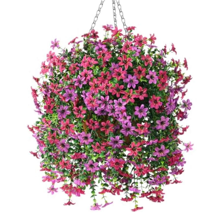 Artificial Faux Hanging Flowers Plants Basket for Outdoor Outside Spring Summer Decoration, UV Resistant Fake Silk Daisy in Pla
Artificial Faux Hanging Flowers Plants Basket for Outdoor Outside Spring Summer Decoration, UV Resistant Fake Silk Daisy in Pla