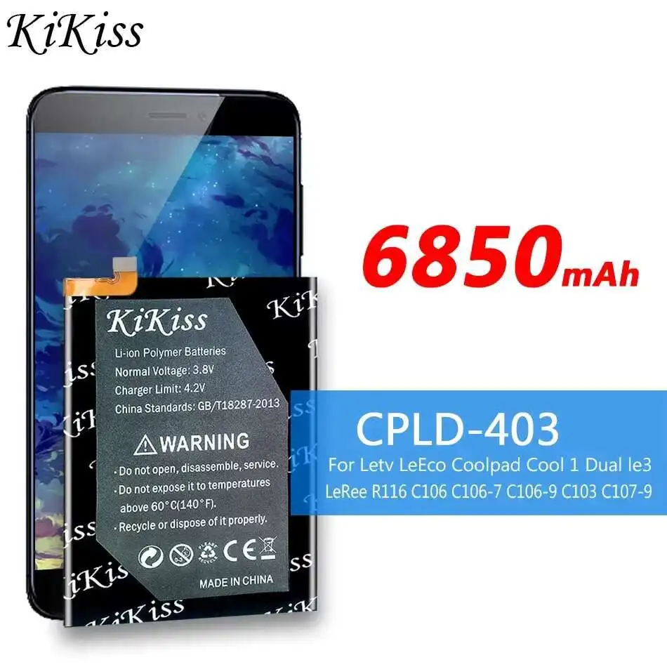 Mobile Phone Battery Cpld-403 6850mAh For Coolpad Cool1 Cool 1 Dual C103 C106 C107 For Letv Leeco le3 S3 For Mexun Leree R116
Mobile Phone Battery Cpld-403 6850mAh For Coolpad Cool1 Cool 1 Dual C103 C106 C107 For Letv Leeco le3 S3 For Mexun Leree R116