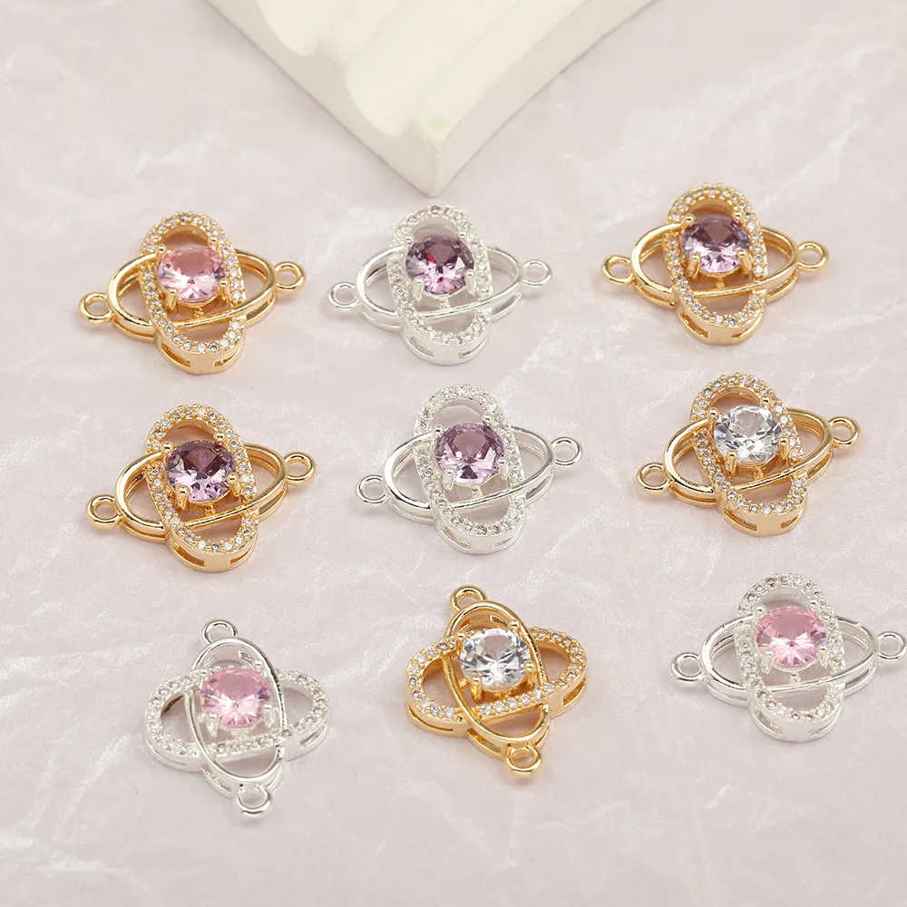 20pcs/ Bag Copper micro inlaid zircon hollow four petal flower double ring connector DIY jewelry making accessories
20pcs/ Bag Copper micro inlaid zircon hollow four petal flower double ring connector DIY jewelry making accessories