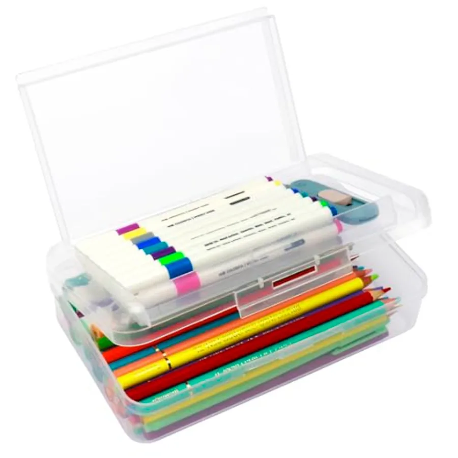 1 Pack Double Layer Hard Pencil Cases, Plastic Translucent Pencil Box with Snap-Tight Lid for Pens, Pencils, School, Stylish Of
1 Pack Double Layer Hard Pencil Cases, Plastic Translucent Pencil Box with Snap-Tight Lid for Pens, Pencils, School, Stylish Of