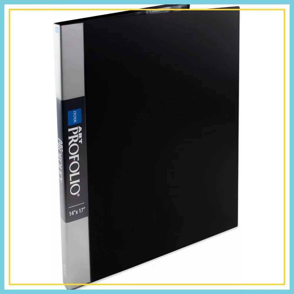 14x17 Art Portfolio with Customizable Cover, 24 Two-Sided Clear Sleeves, Black, Acid-Neutral
14x17 Art Portfolio with Customizable Cover, 24 Two-Sided Clear Sleeves, Black, Acid-Neutral