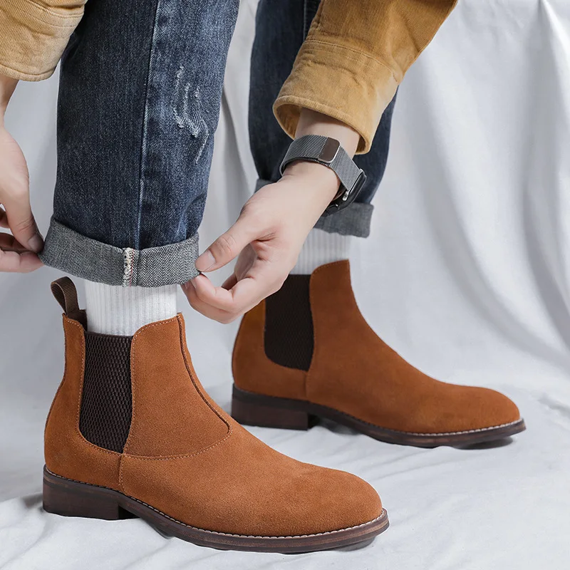 New Autumn Winter Vintage British Men Chelsea Boots Dress Cow Suede Leather Shoes Business Wedding Ankle Boots Slip-On Luxury
New Autumn Winter Vintage British Men Chelsea Boots Dress Cow Suede Leather Shoes Business Wedding Ankle Boots Slip-On Luxury