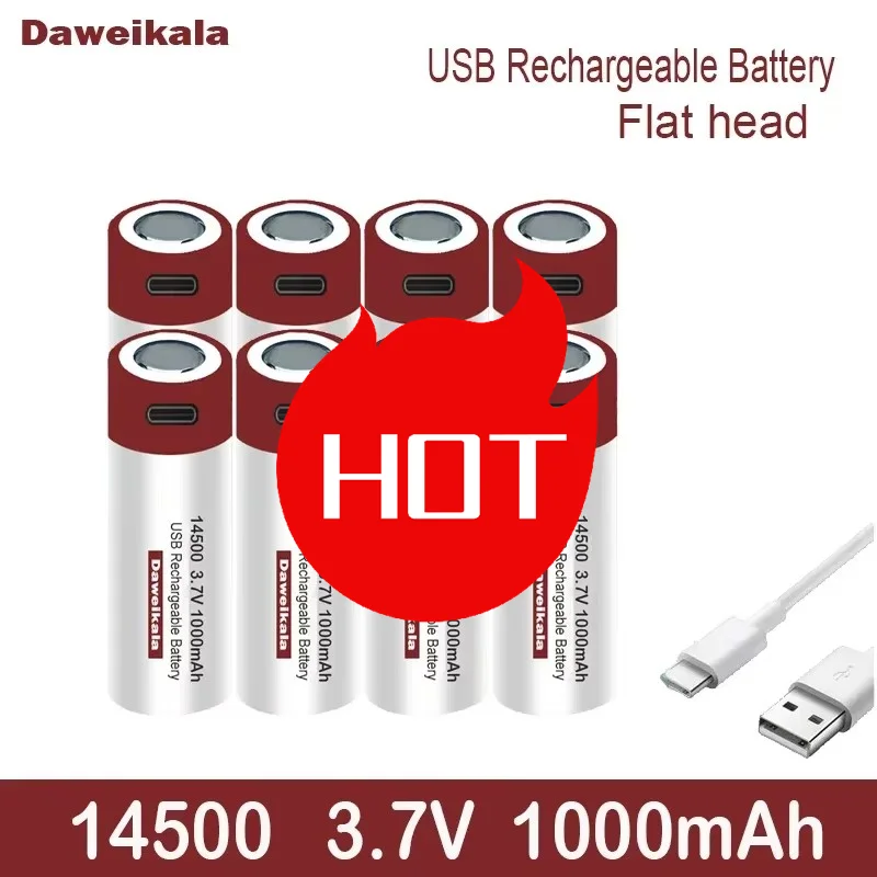 3.7V 14500 1000mAh Li-ion Battery - USB Rechargeable for LED Flashlights | Fast Charging & Long-Lasting
3.7V 14500 1000mAh Li-ion Battery - USB Rechargeable for LED Flashlights | Fast Charging & Long-Lasting