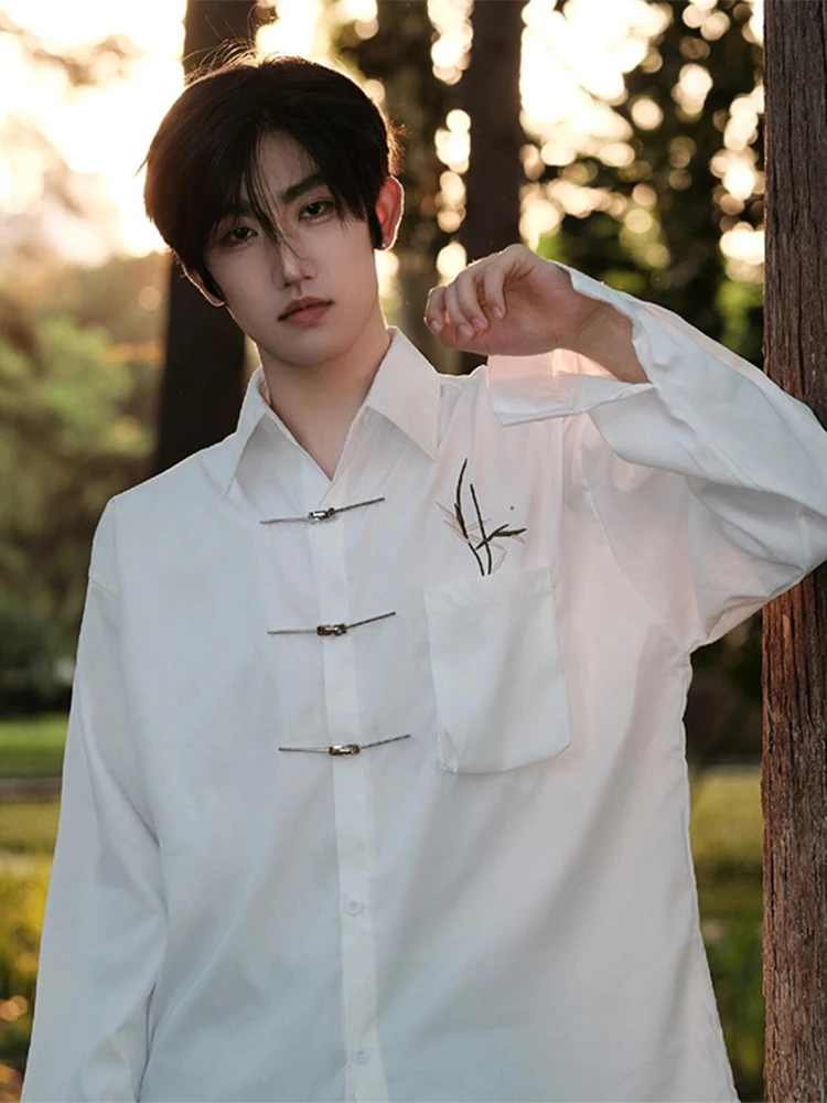 New Chinese Style Men's Shirt Bamboo Leaf Pattern White Lightweight Traditional Tang Costume Top Quality Fashionable Long Sleeve
New Chinese Style Men's Shirt Bamboo Leaf Pattern White Lightweight Traditional Tang Costume Top Quality Fashionable Long Sleeve
