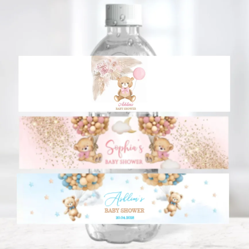 Custom Cute Bear Water Bottle Sticker Personalized Baby Shower Baptism Wedding Gender Reveal Sticker Boy Girl Birthday Party Dec
Custom Cute Bear Water Bottle Sticker Personalized Baby Shower Baptism Wedding Gender Reveal Sticker Boy Girl Birthday Party Dec