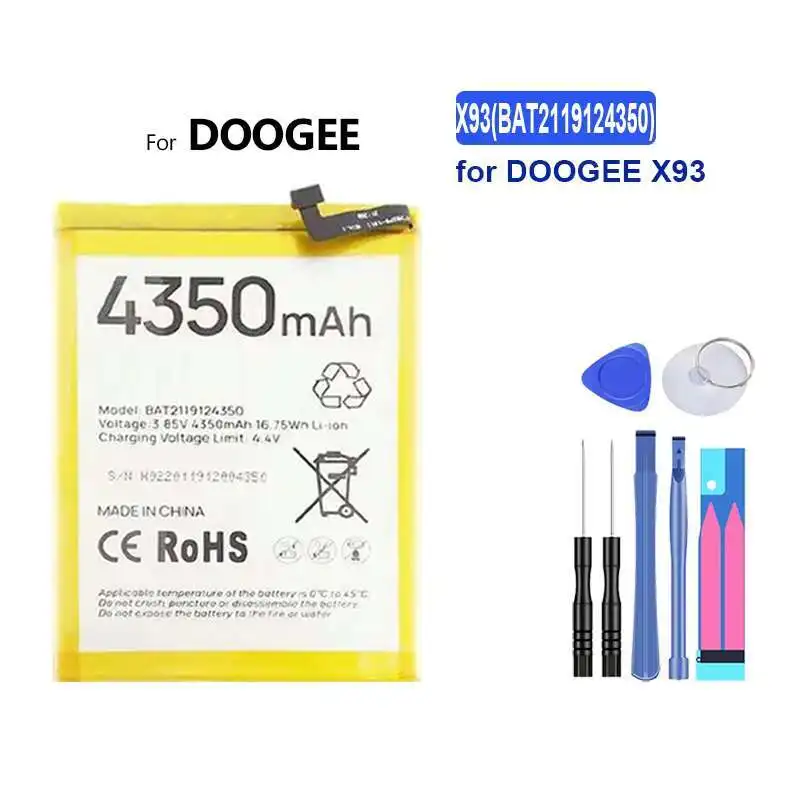 Аккумулятор мобильного телефона 4350 мАч для Doogee X93 Стабильный, высокая совместимость X93 BAT2119124350
Аккумулятор мобильного телефона 4350 мАч для Doogee X93 Стабильный, высокая совместимость X93 BAT2119124350