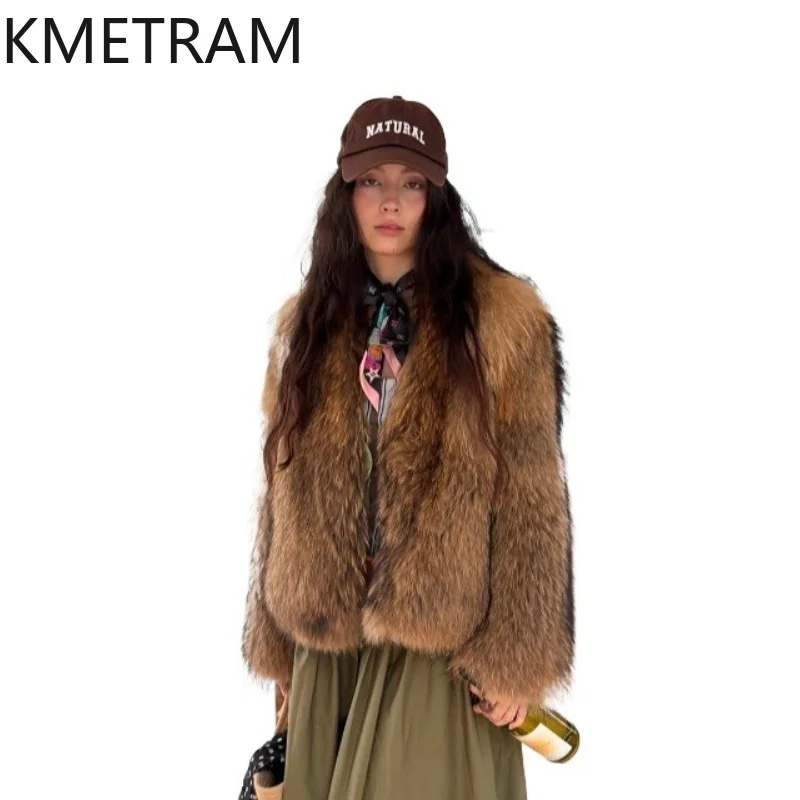 KMETRAM Whole Raccoon Dog Fur Coat Women 2026 New Vintage V-neck Womens Winter Coats Real Fur Coat Fur Jacket Women Шуба Женская
KMETRAM Whole Raccoon Dog Fur Coat Women 2026 New Vintage V-neck Womens Winter Coats Real Fur Coat Fur Jacket Women Шуба Женская