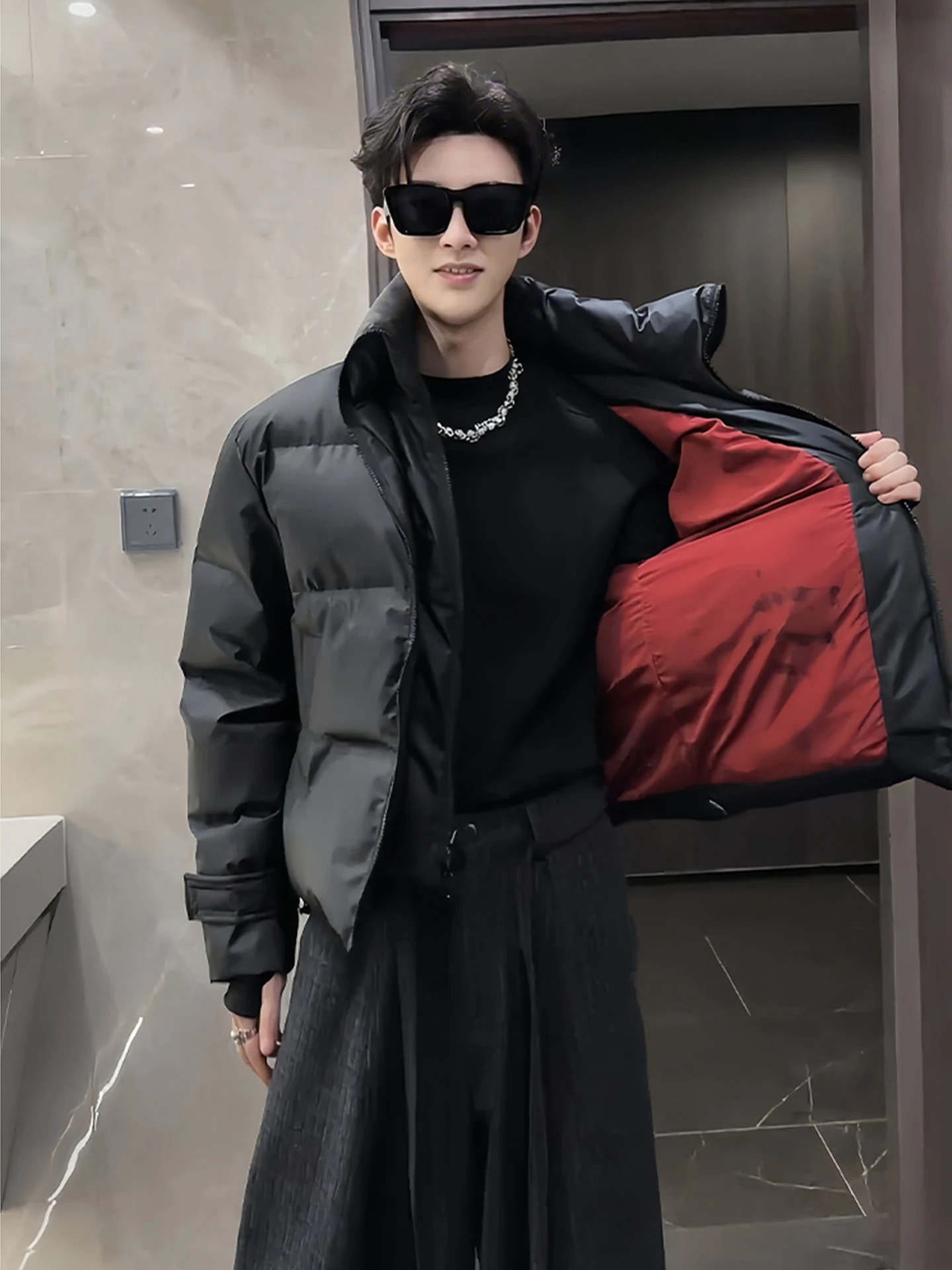 American Sle Stand Collar Padded Cotton Jaet Men's Winter Warm Design Bread Sle Loose Outerwear Casual Youth Faion
American Sle Stand Collar Padded Cotton Jaet Men's Winter Warm Design Bread Sle Loose Outerwear Casual Youth Faion