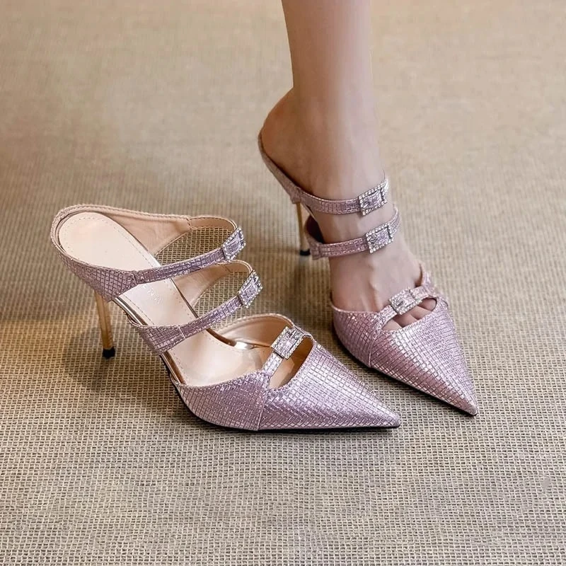 Summer New Style Sexy High Heels Peep-Toe Rhinestone shiny Pink Sequins Pointy Heels Female Thin Heel Sandals Female Slippers
Summer New Style Sexy High Heels Peep-Toe Rhinestone shiny Pink Sequins Pointy Heels Female Thin Heel Sandals Female Slippers