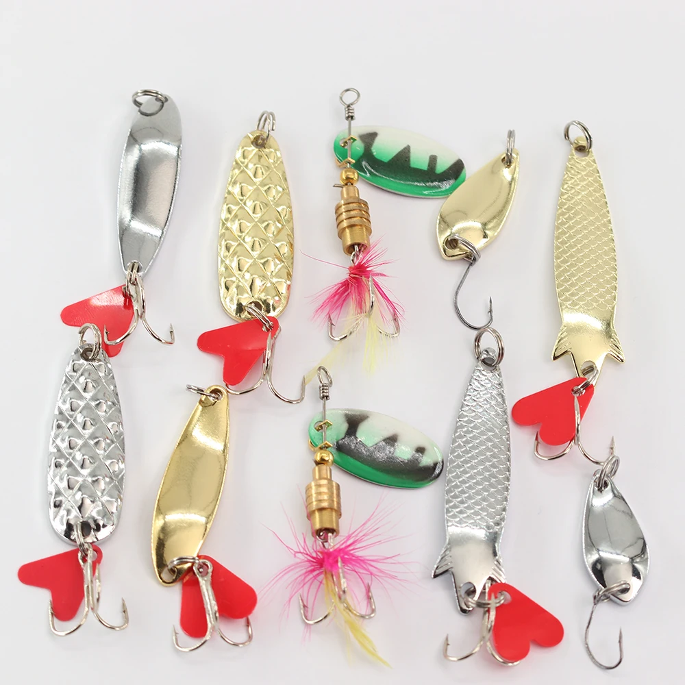 Metal Vib Leech Spinners Spoon Lures 5g/6g/6.5g7.5g Artificial Bait With Feather Hook Night Fishing Tackle for Bass Pike Perch
Metal Vib Leech Spinners Spoon Lures 5g/6g/6.5g7.5g Artificial Bait With Feather Hook Night Fishing Tackle for Bass Pike Perch