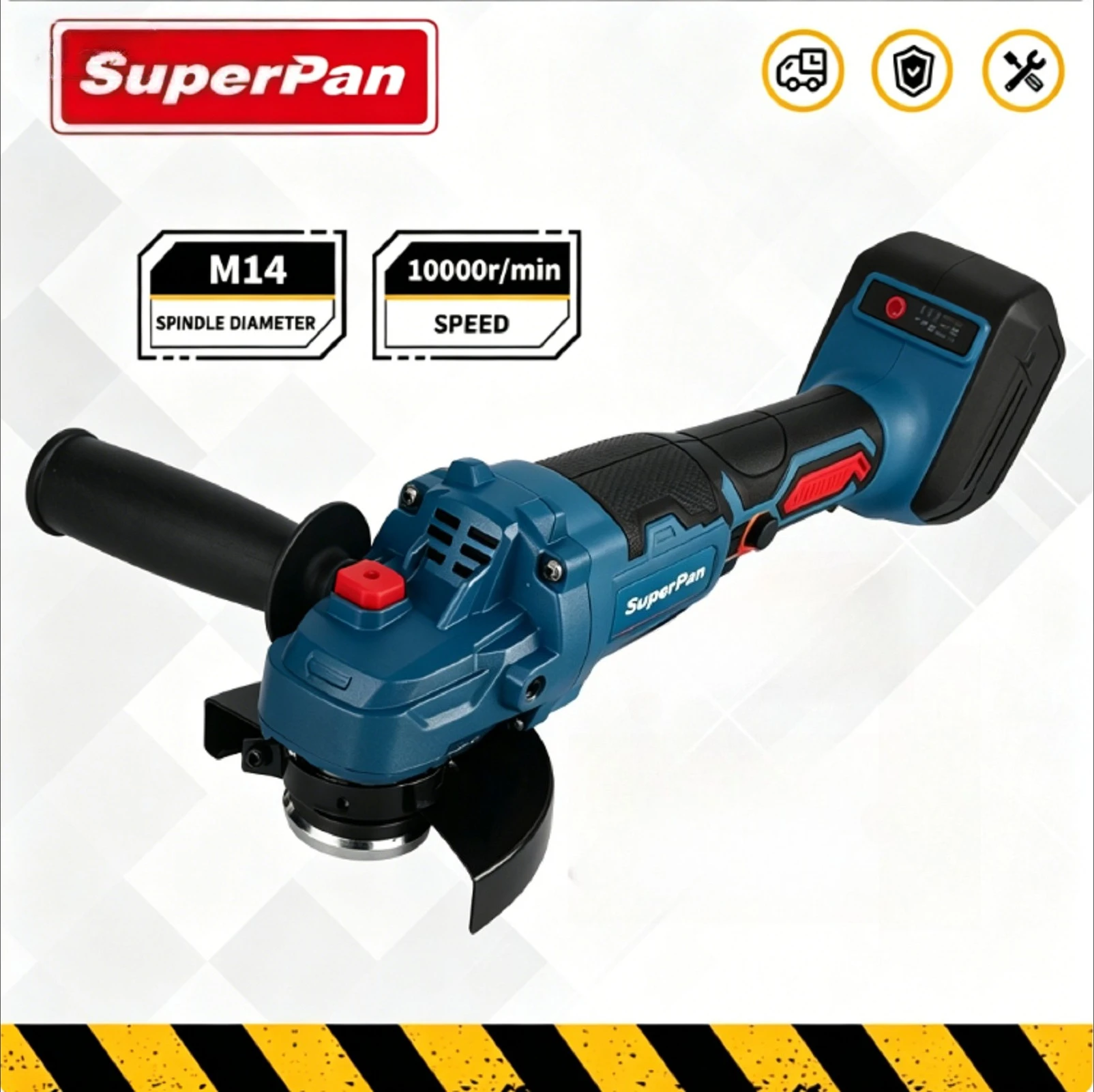 Cordless Brushless Angle Grinder 10000RPM, SuperPan Blue M14 Spindle Power Grinder Tool, Bare Tool Only for DIY&Professional Use
Cordless Brushless Angle Grinder 10000RPM, SuperPan Blue M14 Spindle Power Grinder Tool, Bare Tool Only for DIY&Professional Use