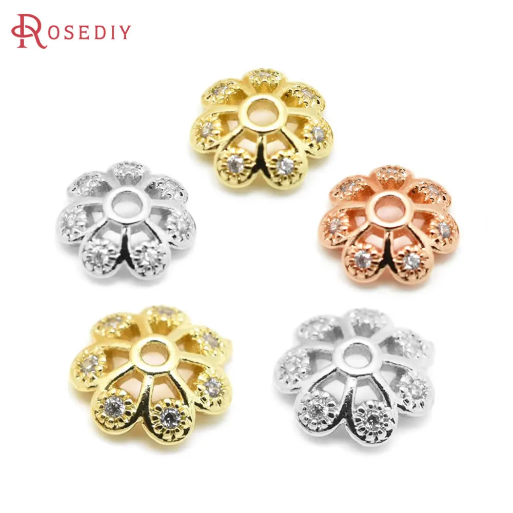 20PCS 18K Gold Color Brass and Zircon Flower Beads Caps High Quality Jewelry Making Supplies Necklace Earrings Diy Accessories
20PCS 18K Gold Color Brass and Zircon Flower Beads Caps High Quality Jewelry Making Supplies Necklace Earrings Diy Accessories