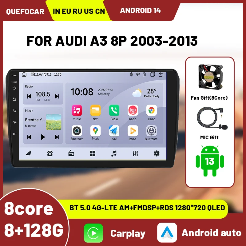 For AUDI A3 8P S3 2003-2012 RS3 Sportback Navigation Multimedia SWC AM FM RDS DTV Cam-in Carplay Auto 2Din Android Car Radio GPS
For AUDI A3 8P S3 2003-2012 RS3 Sportback Navigation Multimedia SWC AM FM RDS DTV Cam-in Carplay Auto 2Din Android Car Radio GPS