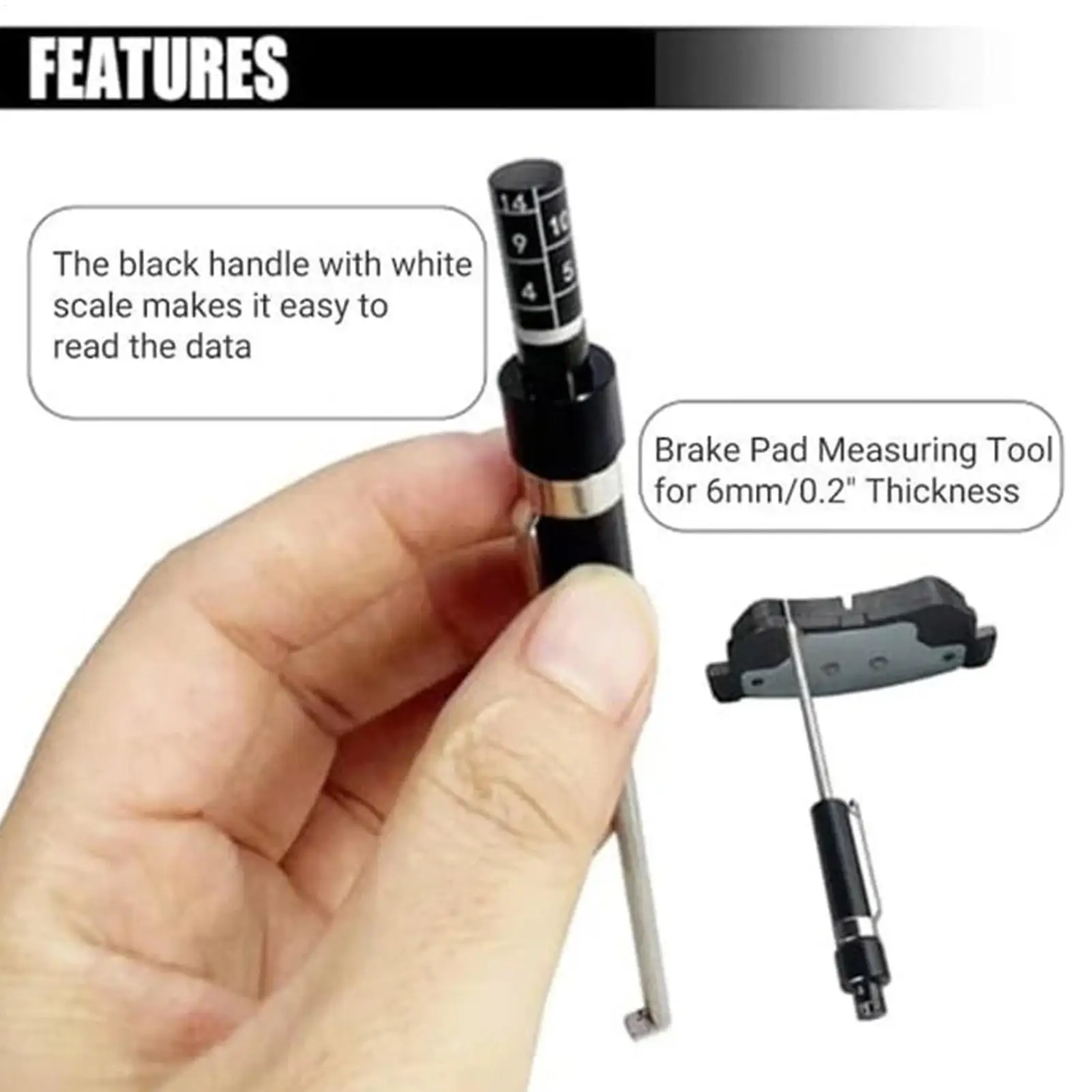 Brake Measuring Tool 1.5 Mm-11 Mm Car Detection Tester With Scale Brake Gauge For Internal External Inspection Automotive
Brake Measuring Tool 1.5 Mm-11 Mm Car Detection Tester With Scale Brake Gauge For Internal External Inspection Automotive