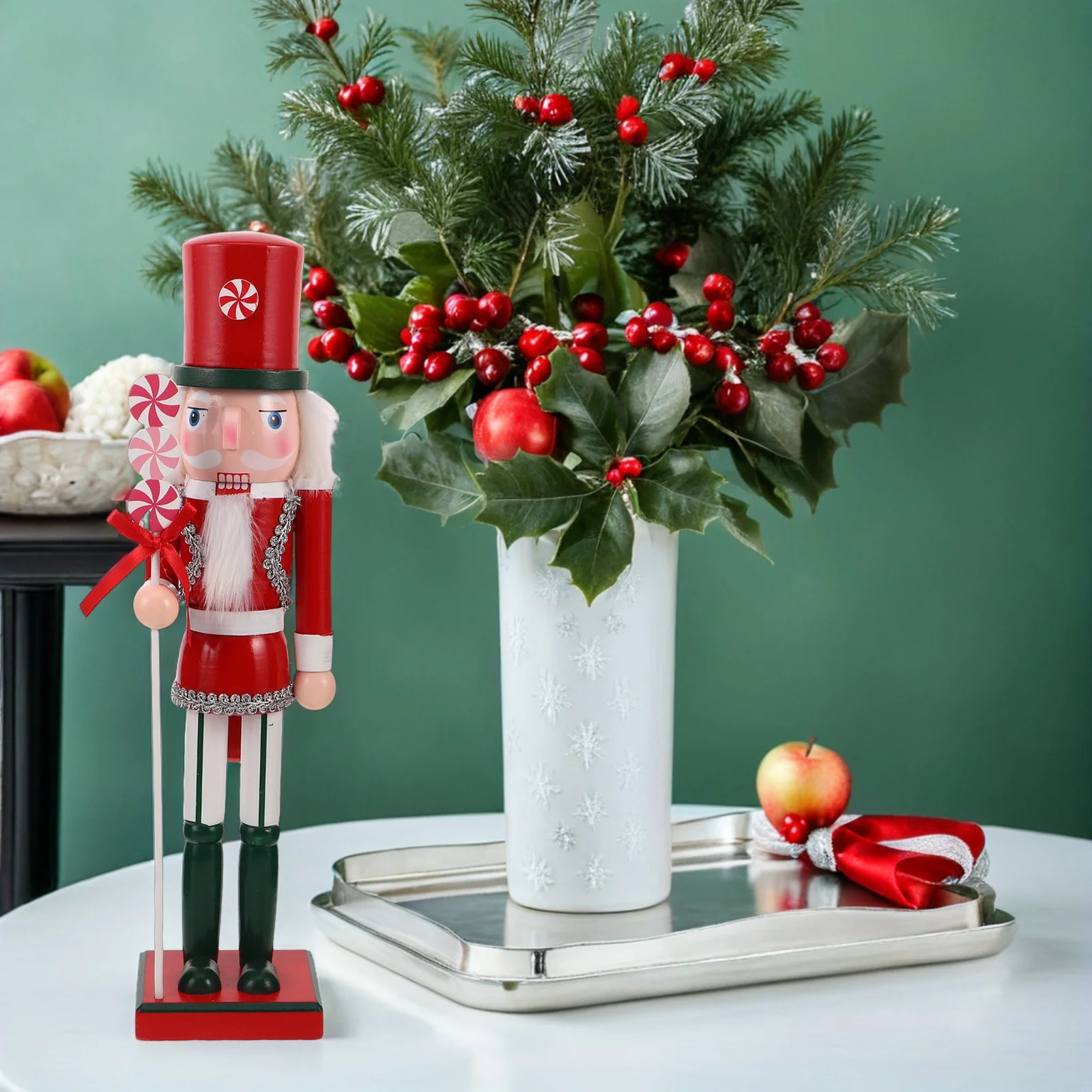 Handmade 38Cm Red Wood Nutcracker - Classic Christmas Soldier Decoration for Desktop Table Display - Festive Holiday Home Decor
Handmade 38Cm Red Wood Nutcracker - Classic Christmas Soldier Decoration for Desktop Table Display - Festive Holiday Home Decor