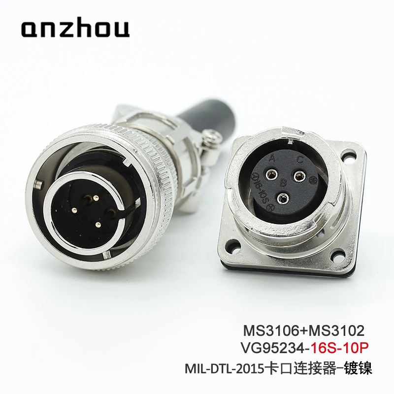 VG95234 16S-10S 16S-10P Bayonet Connector MS3108A MS3102A MS3106A 3 Pin Core Plug Socket MIL-DTL-2015 16-10 16-10S 16-10P Buckle
VG95234 16S-10S 16S-10P Bayonet Connector MS3108A MS3102A MS3106A 3 Pin Core Plug Socket MIL-DTL-2015 16-10 16-10S 16-10P Buckle
