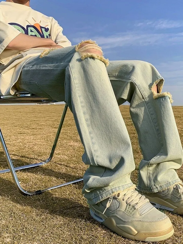 Men's Summer Thin Straight Leg Jeans Casual Pants American High Street Vibe Long Trousers Waed out Faion Youth ular
Men's Summer Thin Straight Leg Jeans Casual Pants American High Street Vibe Long Trousers Waed out Faion Youth ular