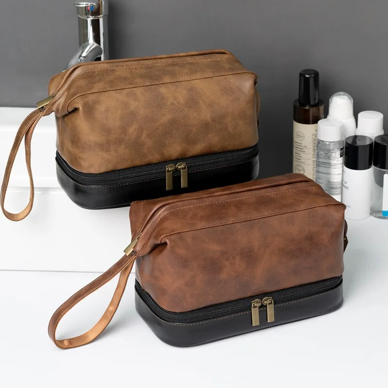 Новая модная легкая дорожная кожаная сумка в британском стиле, двухслойная, большая вместительная косметичка
Новая модная легкая дорожная кожаная сумка в британском стиле, двухслойная, большая вместительная косметичка