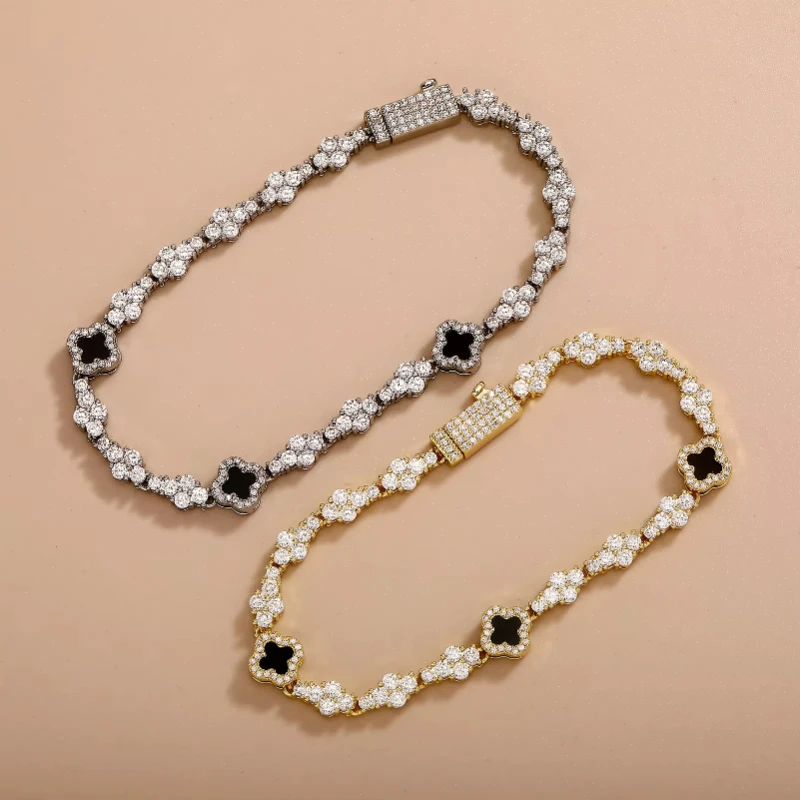UWIN Pink Clover Tennis Chain Bracelet 18K Gold Plated Natural Stone 4 Leaf Lucky Jewelry with Bling Stones Femeinas Jewelry
UWIN Pink Clover Tennis Chain Bracelet 18K Gold Plated Natural Stone 4 Leaf Lucky Jewelry with Bling Stones Femeinas Jewelry