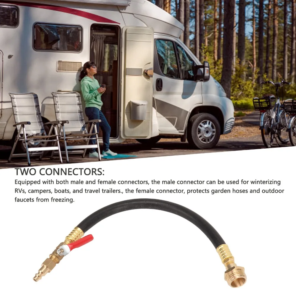 Hose 13.58'' Length RV Winterize Kit 3/4 '' Adapter Sprinkler System Kit Water Blow Out Adapter Travel Trailer Use
Hose 13.58'' Length RV Winterize Kit 3/4 '' Adapter Sprinkler System Kit Water Blow Out Adapter Travel Trailer Use