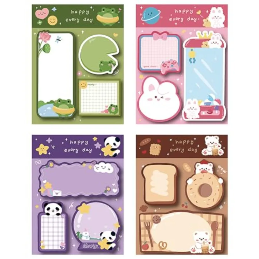 4 Pack Cute Sticky Notes Cartoon Animal Sticky Memo Pads Kawaii Small Self-Stick Memo Note Pad Office School Supplies
4 Pack Cute Sticky Notes Cartoon Animal Sticky Memo Pads Kawaii Small Self-Stick Memo Note Pad Office School Supplies
