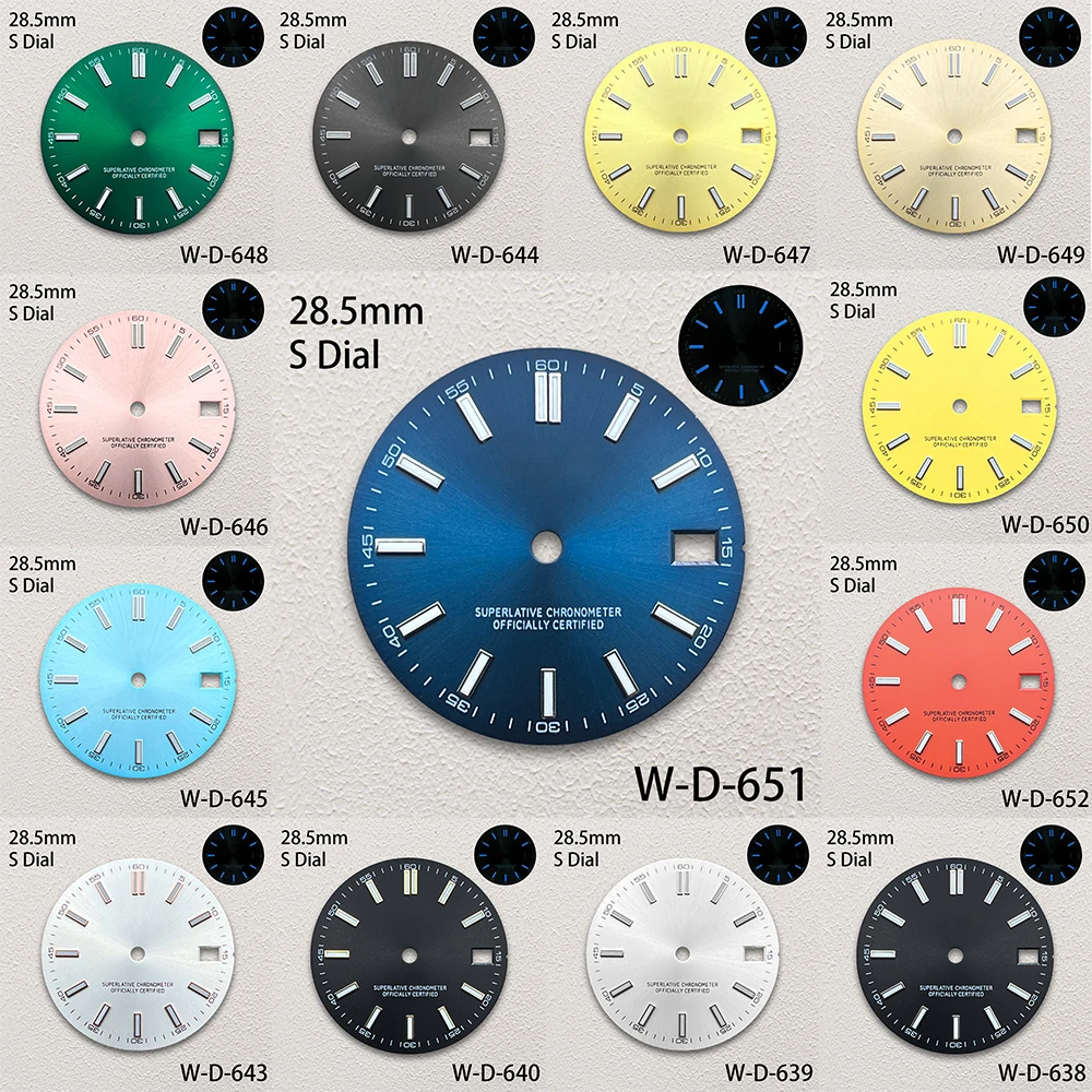 28.5mm S Logo Sunburst Dial Fit NH35/NH36/4R Japanese Movement Blue Luminous High-Quality Dial Watch Modification Accessories
28.5mm S Logo Sunburst Dial Fit NH35/NH36/4R Japanese Movement Blue Luminous High-Quality Dial Watch Modification Accessories