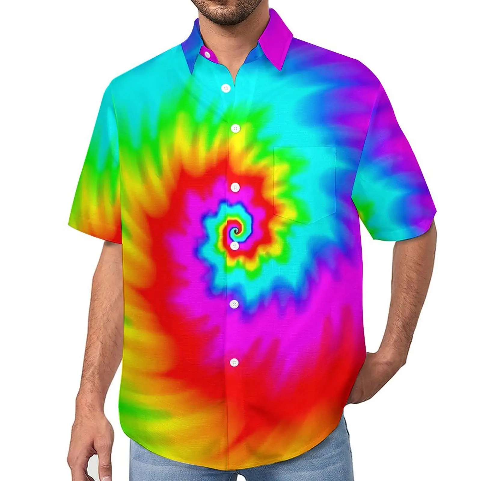 Свободная Рубашка Tie Dye Twist, мужские пляжные повседневные рубашки с радужным принтом, Гавайские модные блузки большого размера с короткими рукавами на заказ
Свободная Рубашка Tie Dye Twist, мужские пляжные повседневные рубашки с радужным принтом, Гавайские модные блузки большого размера с короткими рукавами на заказ