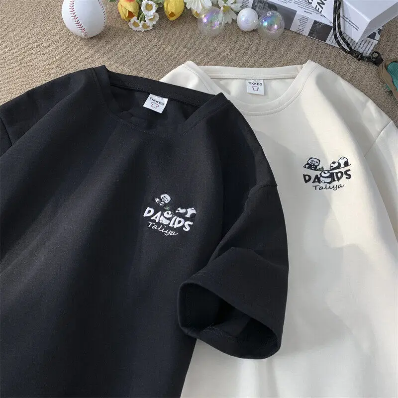Trendy Embroidery Panda Pattern T-Shirt Classic Versatile Men's and Women's T-shirts Faux Suede Half Sleeve Tops Casual Tees
Trendy Embroidery Panda Pattern T-Shirt Classic Versatile Men's and Women's T-shirts Faux Suede Half Sleeve Tops Casual Tees