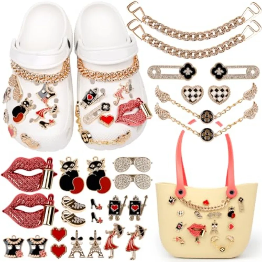 28 Pcs Charms for Shoes and Bag, Bling Shoe Charms, Fashion DIY Jewelry Chain Accessories for Women, Valentine's Day Gifts, and
28 Pcs Charms for Shoes and Bag, Bling Shoe Charms, Fashion DIY Jewelry Chain Accessories for Women, Valentine's Day Gifts, and