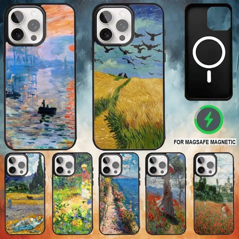 Van Gogh Monet Oil Phone Case For iPhone 17,16,15,14,13,12,Plus,Pro,Max for Magsafe Magnetic Wireless Charging
Van Gogh Monet Oil Phone Case For iPhone 17,16,15,14,13,12,Plus,Pro,Max for Magsafe Magnetic Wireless Charging