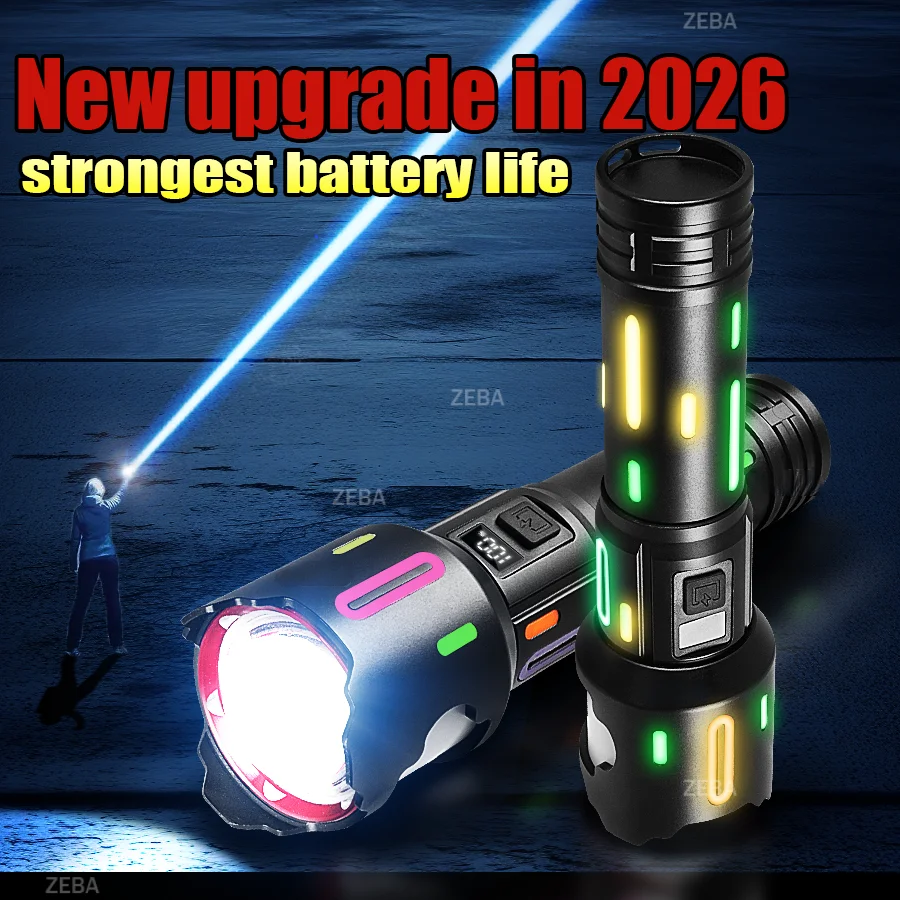 10000000LM Super Bright LED Flashlight Super Endurance High Power Tactical Flashlight Rechargeable Emergency Outdoor Long Shot
10000000LM Super Bright LED Flashlight Super Endurance High Power Tactical Flashlight Rechargeable Emergency Outdoor Long Shot