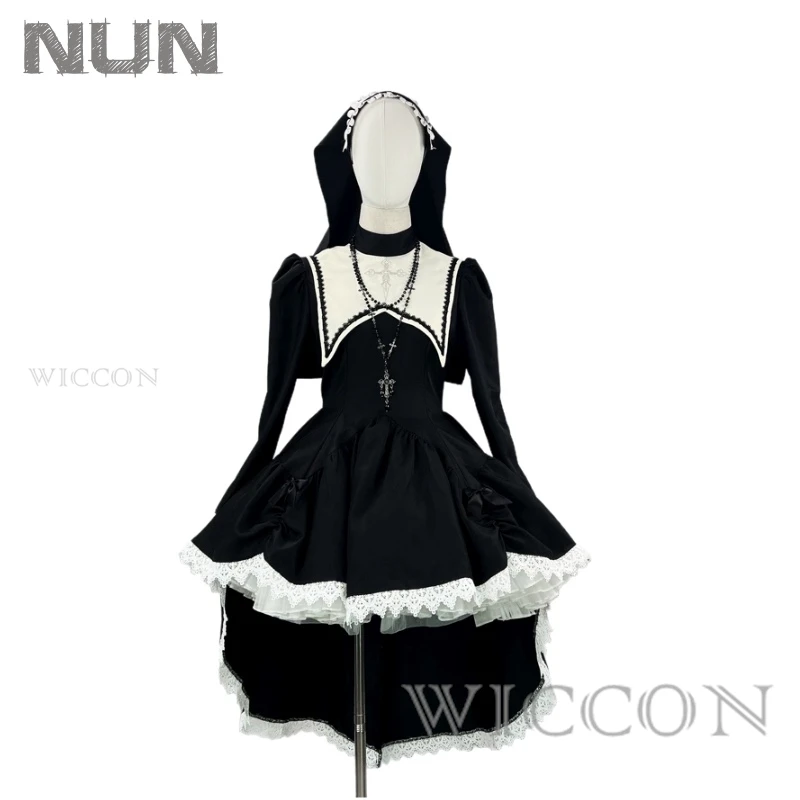 Costume Subculture Dark Style Sweet And Cool Embroidered Cross Halloween Nun Costume COS Performance Cosplay Costume Full Of Set
Costume Subculture Dark Style Sweet And Cool Embroidered Cross Halloween Nun Costume COS Performance Cosplay Costume Full Of Set