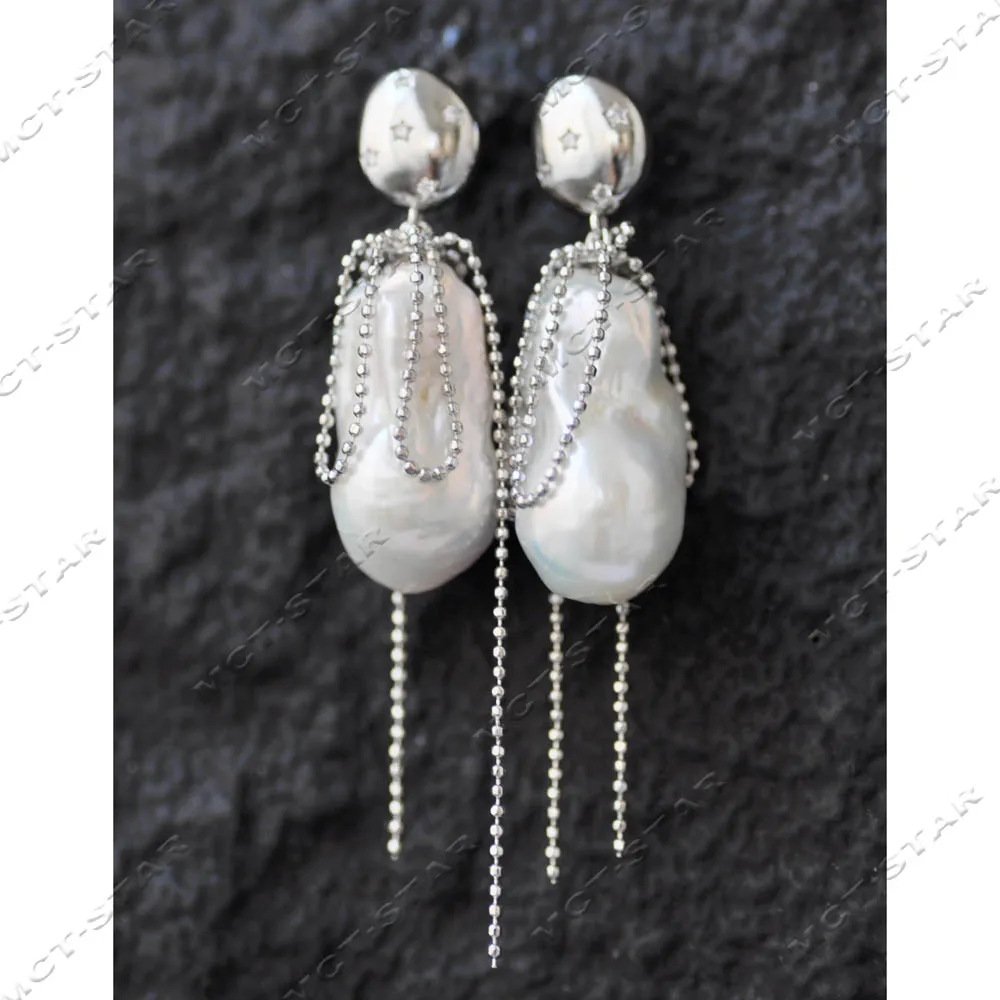 Z14558 Round Bead Tassel Style 25mm White Baroque Teardrop Keshi Reborn Pearl CZ Dangle Earring
Z14558 Round Bead Tassel Style 25mm White Baroque Teardrop Keshi Reborn Pearl CZ Dangle Earring