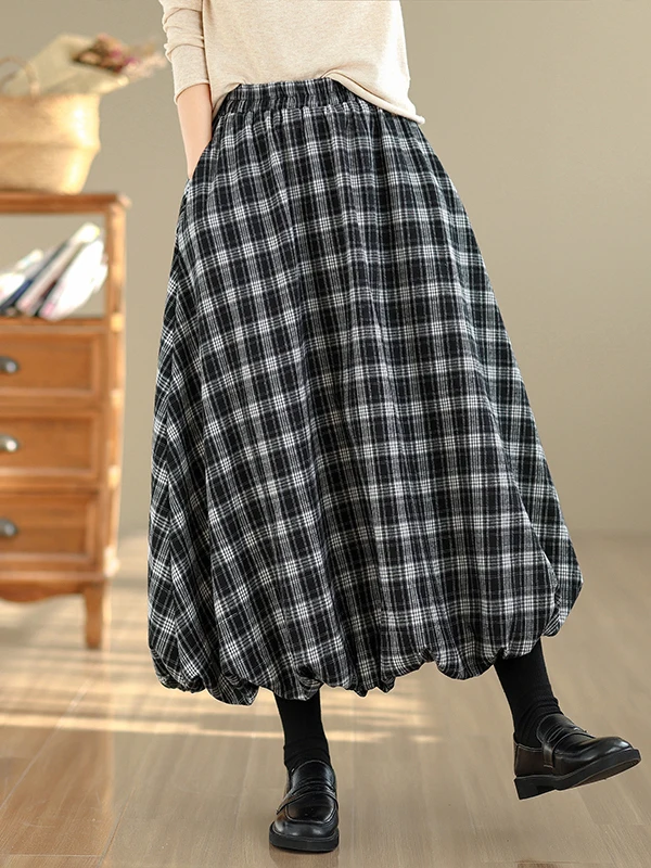Vintage High Waist Midi Plaid Skirt Women's Autumn Winter Faion Slimming Versatile f-length Skirt A-line Casual Sle
Vintage High Waist Midi Plaid Skirt Women's Autumn Winter Faion Slimming Versatile f-length Skirt A-line Casual Sle