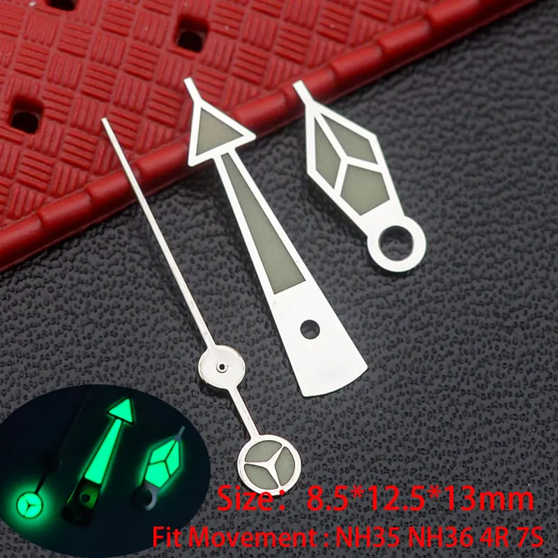 Nh35 Silver Hands 8.5mm*12.5mm*13mm Green Luminous Watch Pointer Fit NH36 NH35 4R35 4R36 7S Movement Seiko Watch Replace Parts
Nh35 Silver Hands 8.5mm*12.5mm*13mm Green Luminous Watch Pointer Fit NH36 NH35 4R35 4R36 7S Movement Seiko Watch Replace Parts