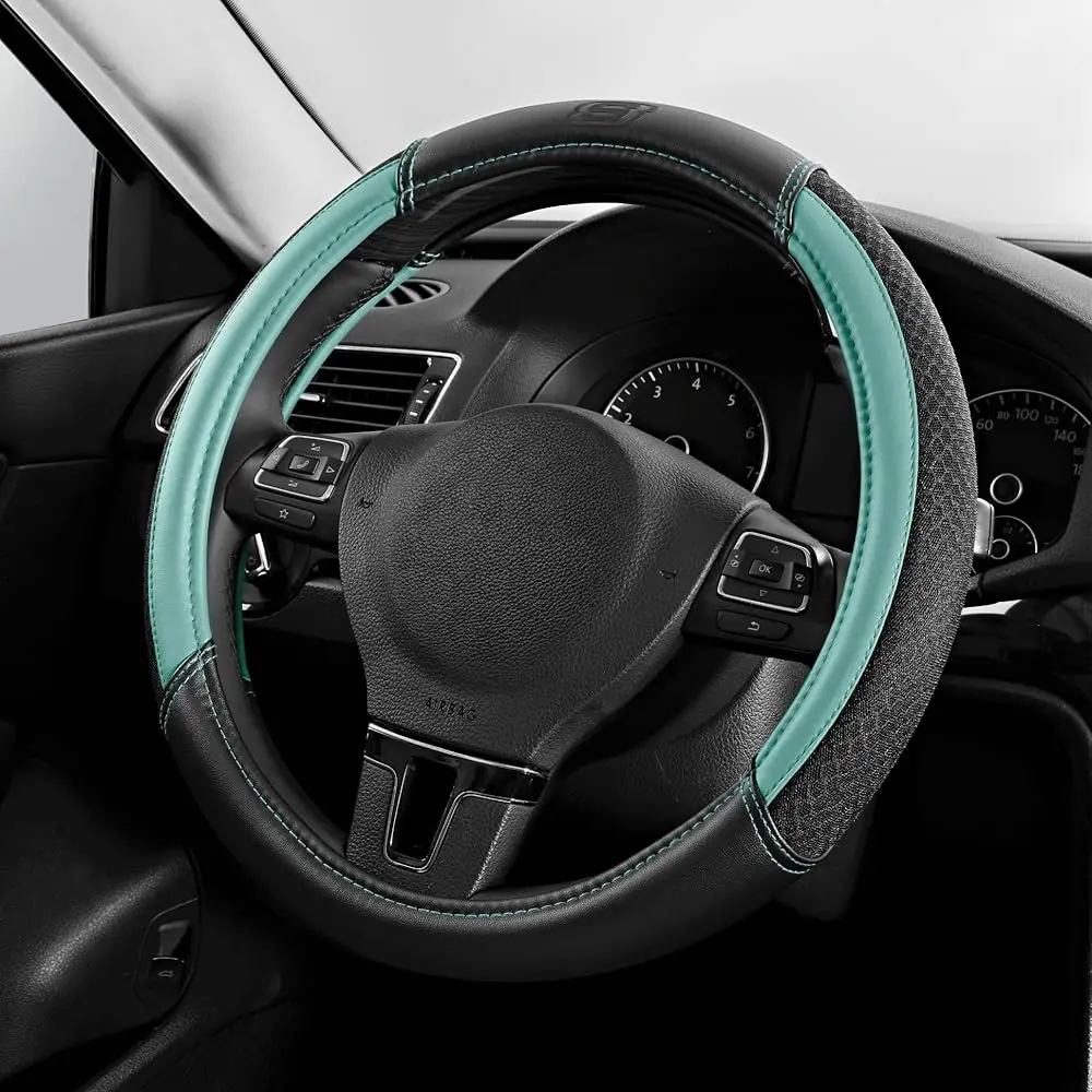 Air-Cooled Steering Wheel Cover,Air Cool Mesh Leather Car Steering Wheel Cover Universal Fit 14\ 1/2-15\ Car Wheel Protector
Air-Cooled Steering Wheel Cover,Air Cool Mesh Leather Car Steering Wheel Cover Universal Fit 14\ 1/2-15\ Car Wheel Protector