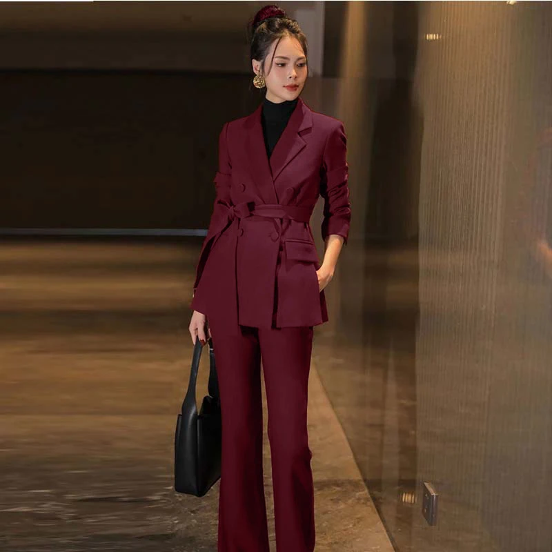 Spring 2026 Commute Faion Suit Set with Belt Double Row Buttons Slimming Pants Two Piece Set Ele Busin Women's Wear
Spring 2026 Commute Faion Suit Set with Belt Double Row Buttons Slimming Pants Two Piece Set Ele Busin Women's Wear