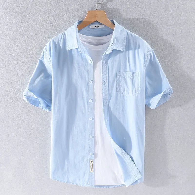 Spring Summer Thin Cotton Linen Short Sleeve Casual Shirt Men Youth Pure Color Simple Japanese Style Men's Shirt
Spring Summer Thin Cotton Linen Short Sleeve Casual Shirt Men Youth Pure Color Simple Japanese Style Men's Shirt