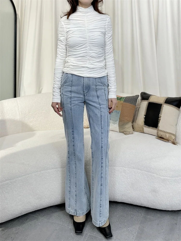 Джинсы-брюки с высокой талией, голубые лоскутные хлопковые джинсы, весна-лето, Новое поступление, женские джинсы премиум-класса Faion
Джинсы-брюки с высокой талией, голубые лоскутные хлопковые джинсы, весна-лето, Новое поступление, женские джинсы премиум-класса Faion