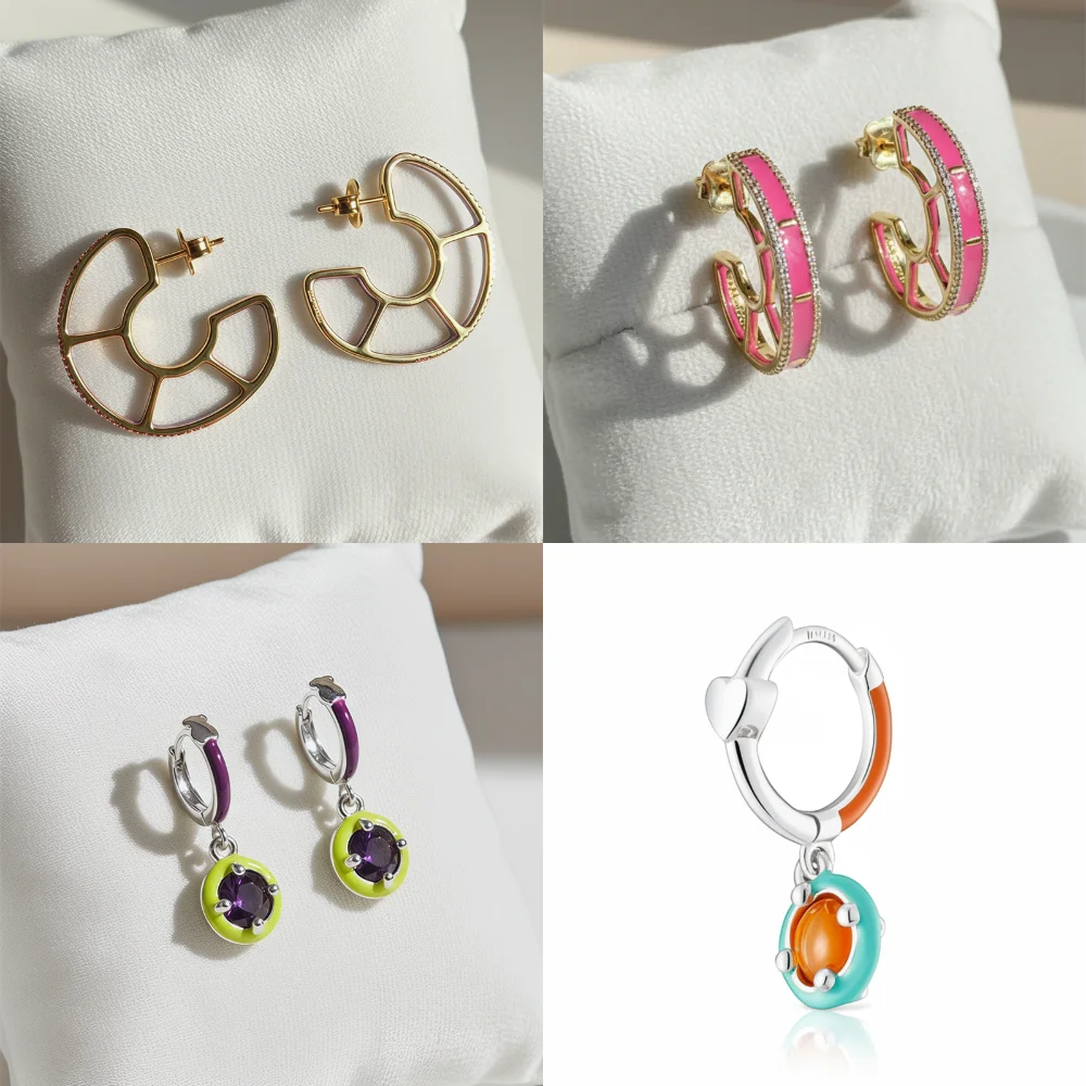 Women fashion multi-color design silver-plated S925 earrings
Women fashion multi-color design silver-plated S925 earrings