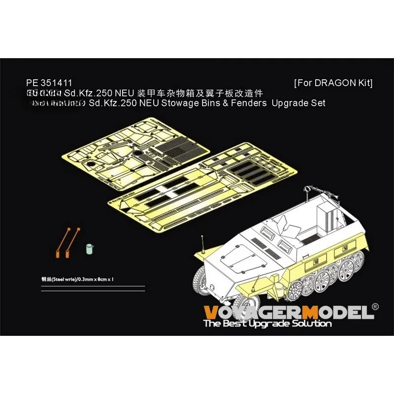 Voyager PE351411 1/35 WWII Sd.Kfz.250 NEU Stowage Bins & Fenders Upgrade Set(For DRAGON Kit) Photo Etched Part (No Tank Model)
Voyager PE351411 1/35 WWII Sd.Kfz.250 NEU Stowage Bins & Fenders Upgrade Set(For DRAGON Kit) Photo Etched Part (No Tank Model)