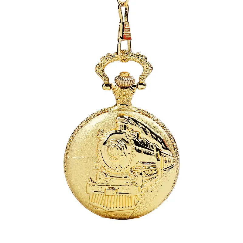1041Embossed Running Steam Train Pocket Watch Chain Golden Metal Dress Casual Men Women Fob Watch Antique Fashion Pedant Montre
1041Embossed Running Steam Train Pocket Watch Chain Golden Metal Dress Casual Men Women Fob Watch Antique Fashion Pedant Montre