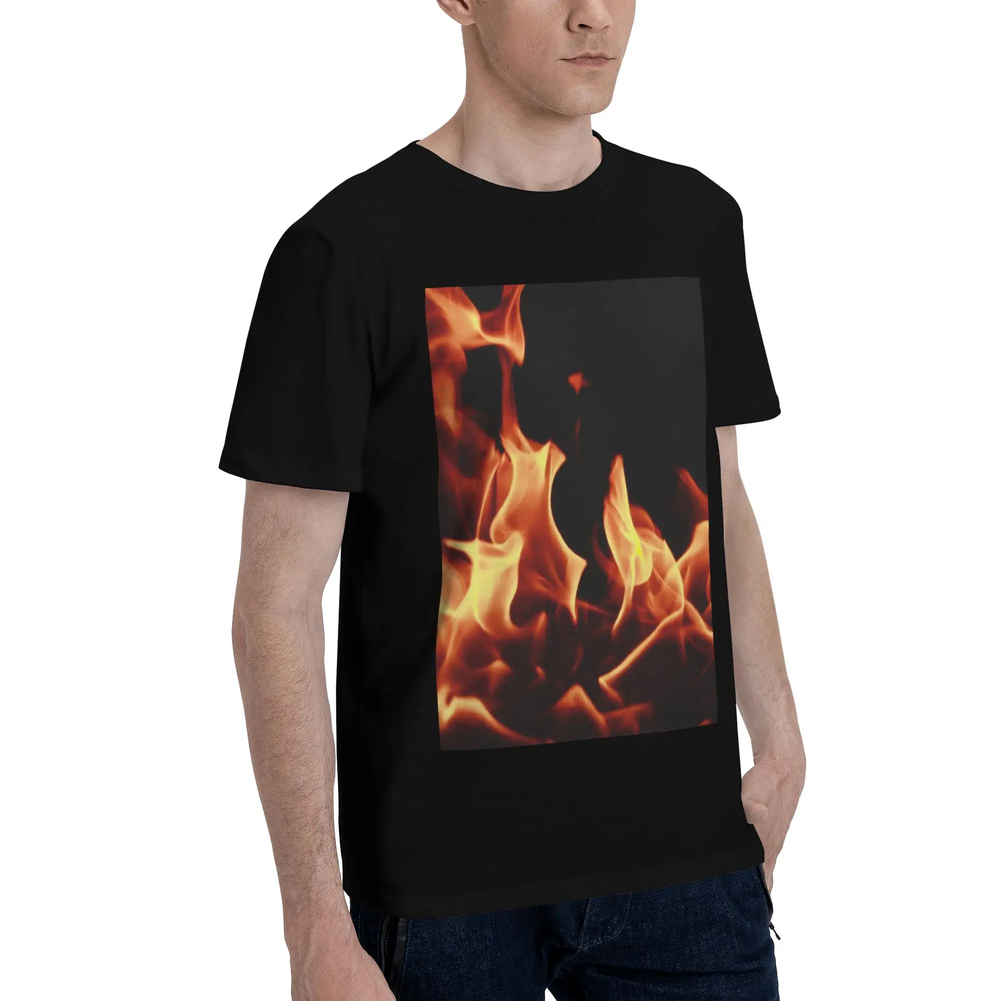 Мужская футболка Burning Fire With Sparks, большие футболки, мужские хлопковые футболки с круглым вырезом, короткие летние мужские футболки
Мужская футболка Burning Fire With Sparks, большие футболки, мужские хлопковые футболки с круглым вырезом, короткие летние мужские футболки