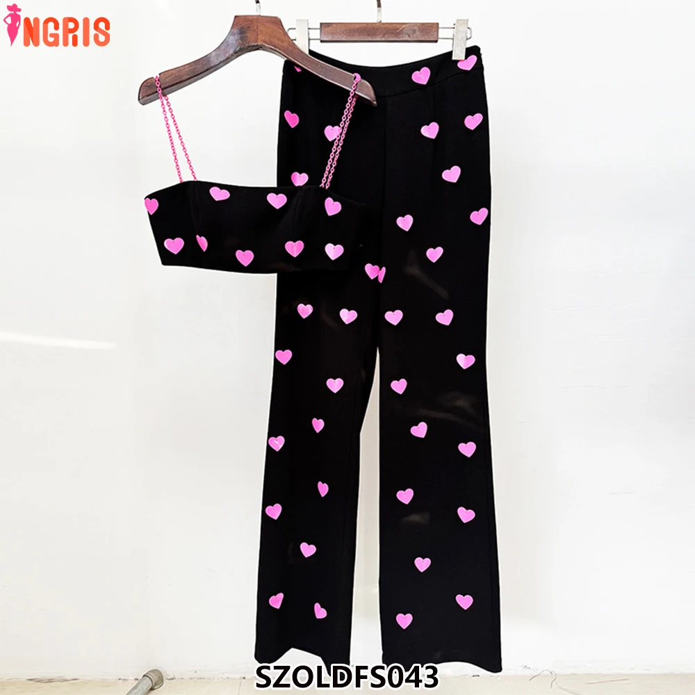Spring and summer women's new fashion plus size women's heart-shaped trousers suit women's sweet two-piece suit-SZOLDFS043
Spring and summer women's new fashion plus size women's heart-shaped trousers suit women's sweet two-piece suit-SZOLDFS043