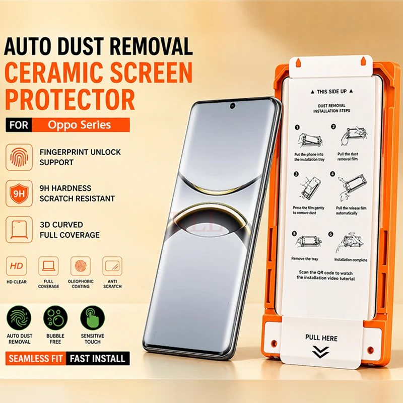 Dust Removal Easy Installation Frame Ceramic Film for OPPO Find X9 X8 X8s+ X7 Ultra X6 X5 X3 Pro Screen Protector +tool
Dust Removal Easy Installation Frame Ceramic Film for OPPO Find X9 X8 X8s+ X7 Ultra X6 X5 X3 Pro Screen Protector +tool