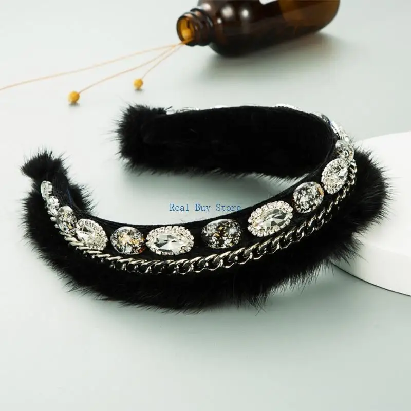 U13D Женская пушистая плюшевая повязка на голову в стиле барокко, пушистый обруч для выпускного вечера, бандана с цепочкой и
U13D Женская пушистая плюшевая повязка на голову в стиле барокко, пушистый обруч для выпускного вечера, бандана с цепочкой и