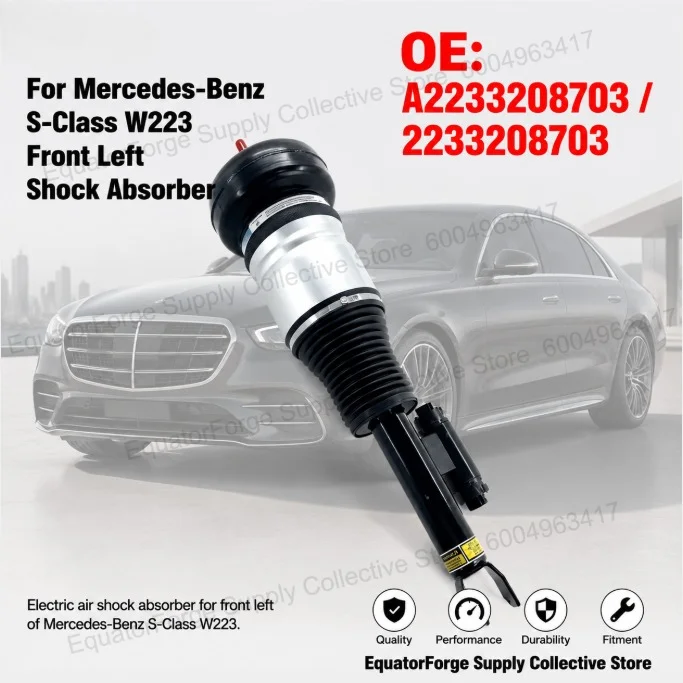 High Stability Direct Fit Electric Air Shock Absorber Front Left for Mercedes-Benz S-Class W223 - OE A2233208703 / 2233208703
High Stability Direct Fit Electric Air Shock Absorber Front Left for Mercedes-Benz S-Class W223 - OE A2233208703 / 2233208703