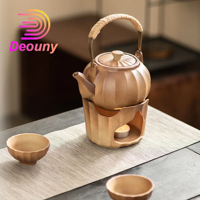 DEOUNY Coarse pottery teapot enclosed stove with open flame candle holder easy to warm tea set outdoor brewing Tea Pot
DEOUNY Coarse pottery teapot enclosed stove with open flame candle holder easy to warm tea set outdoor brewing Tea Pot